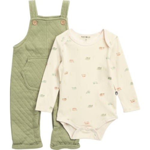 Bodysuit & Quilted Overalls Set