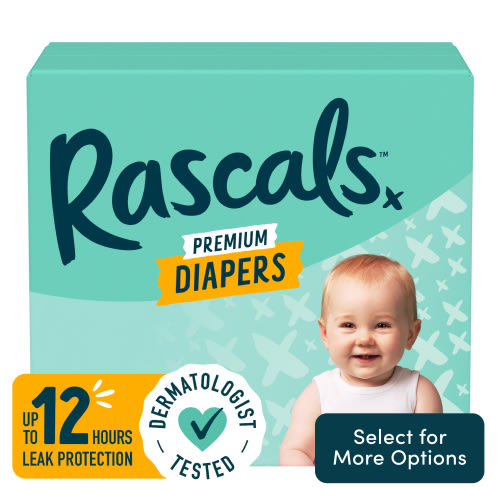 Rascals Premium Diapers, Size 3, 88 Count