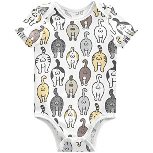 CaTaKu Unisex Baby Short Sleeve Bodysuit Funny Cotton Newborn Clothes Rompers for Baby Boys Girls