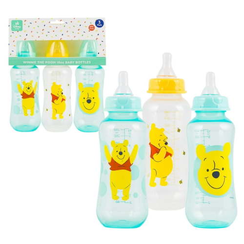 Disney Baby Winnie the Pooh Baby Bottles - 10oz - 3 Pack - BPA Free - Assorted