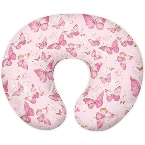 Soft & Adorable Butterflies Nursing Cover for Breastfeeding Pillows with Breathable Fits Newborn, U-Shaped Breastfeeding Pillowcase Soft Cover