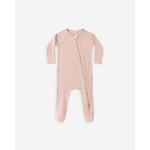 Bamboo Zip Footie || Rose – Quincy Mae