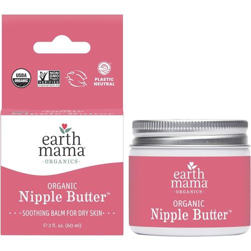 Earth Mama Organic Nipple Butter™ | Nipple Cream Safe for Breastfeeding | Postpartum Essentials for Nursing | Non Lanolin Nipple Cream, 2-Fluid Ounce