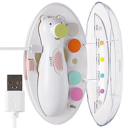 haakaa Happii Bear Baby Electric Nail Trimmer - White