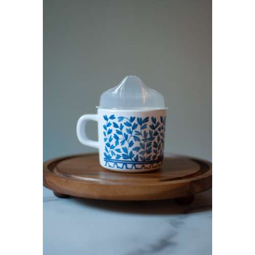 Blue and White Chinoiserie Sippy Cup, Toddler cup, kid cup, kid coffee cup, cup with handle