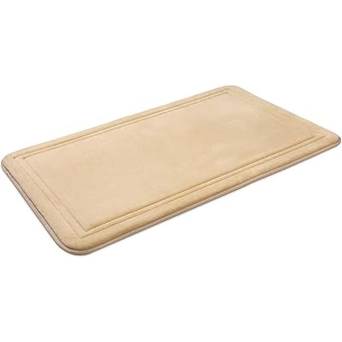ITSOFT Memory Foam Bath Mat 31x20, Non Slip, Machine Washable, Quick Dry & Absorbent Bathroom Rugs, Bath Mats for Bathroom Floor, Tub & Shower, Bathroom Rug, Beige