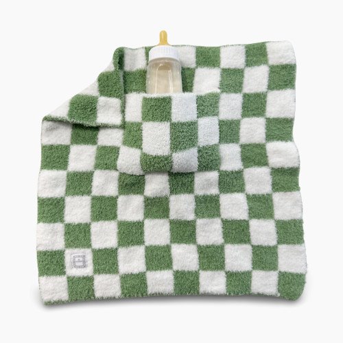 Zalamoon Checkered Mini Luxie Pocket Security Blanket - Ivy, 15x15