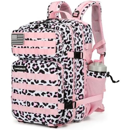 25L Tactical Backpack for Men Women Military Backpack Army Assault Pack Molle Backpack Small Bug Out Bag Travel Rucksack Daypack (Pink Leopard)