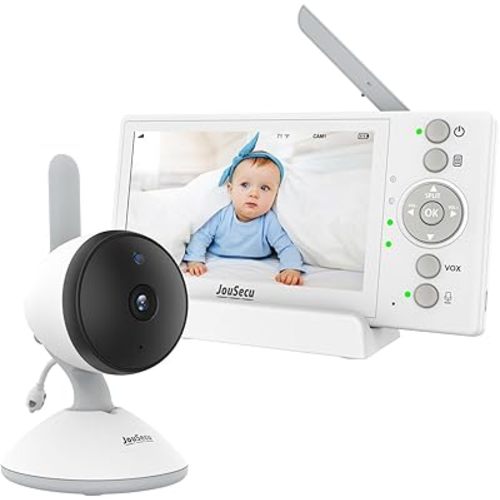 Baby Monitor with Camera and Audio No WiFi, 4.3" Display Video Baby Camera with Charging Cradle, Infrared Night Vision, Temperature, Two Way Talk, Night Vision and 960ft Range