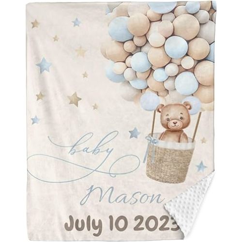 Personalized Baby Blanket, Super Soft, Custom Name, Unique Sensory Experience, White, Single Layered, Cartoon Pattern, 45"X45", Polyester, Modern Style, Machine Washable