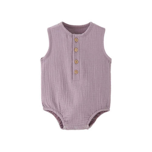 0-2T Summer Baby 100% Cotton Linen Bodysuits Sleeveless Romper