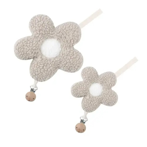 Baby Daisy Pacifier Clip Holder,Light and Soft Dummy Holder Binky Holder Handmade 2 Pack