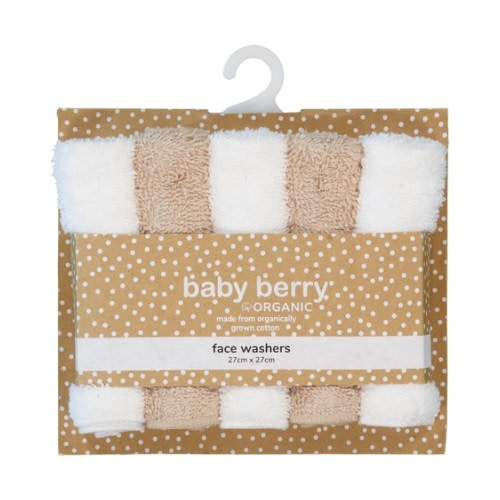 Light Brown Baby 5 Pack Face Washer Set | Best&Less™ Online