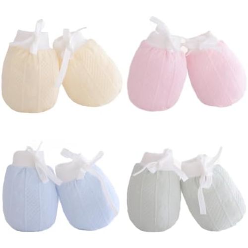 Cute Boys Girls Cotton No Scratch Gloves Drawstring Adjustable Mittens for Baby Infants