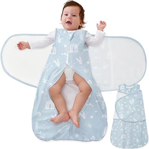 Baby Swaddle Sleep Sack, 1.0 Tog New-Parent-Friendly Swaddle for Newborns & infant 0-3 Months Baby Wearable Blanket Reduce Startle Reflex, Newborn Boys Girls Registry Essentials