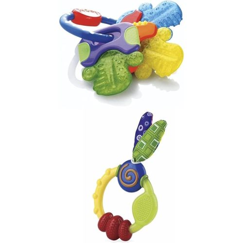 Nuby Icybite Hard/Soft Teething Keys and Wacky Teething Ring