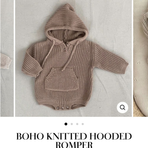 Boho Knitted Hooded Romper – The Boho Bebe