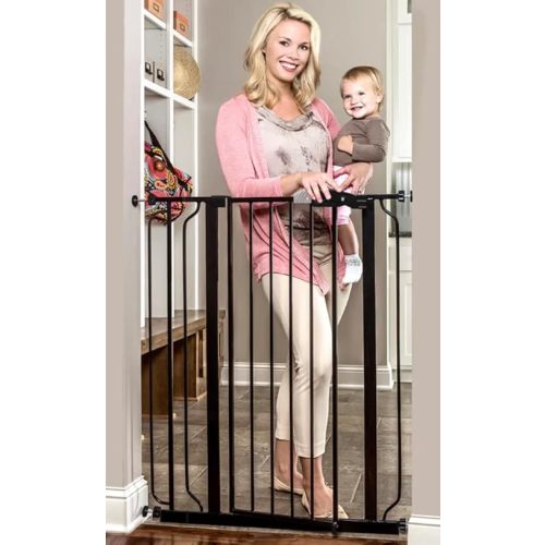 Regalo Easy Step Extra Tall Walk Thru Baby Gate, Bonus Kit, Includes 4-Inch Extension Kit, Pressure Mount Kit and Wall Cups and Mounting Kit, Black, 4 Count (Pack of 1)