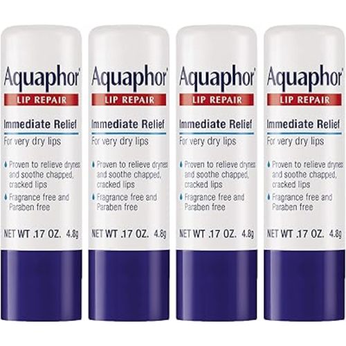 Aquaphor Lip Repair Stick - Soothes Dry Chapped Lips - 0.17 Ounce (Pack of 4)