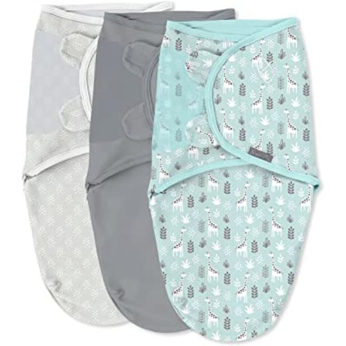 SwaddleMe by Ingenuity Original Swaddle - Size Small/Medium, 0-3 Months, 3-Pack (Our Tall Friends)