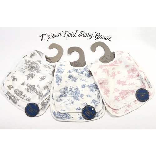 Storyland Toile Muslin Reversible Bib & Burp Set | Maison Nola