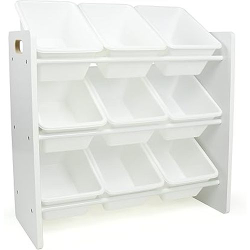 Humble Crew Cambridge White Toy Storage Organizer with 9 Storage Bins