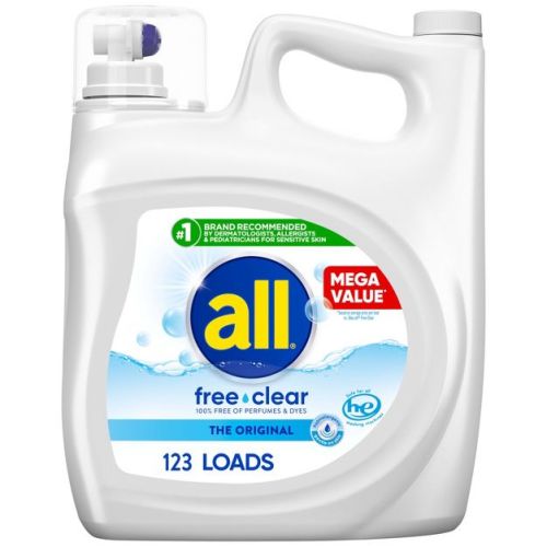 All Liquid Laundry Detergent Free Clear For Sensitive Skin 123 Loads - 184 Fl Oz