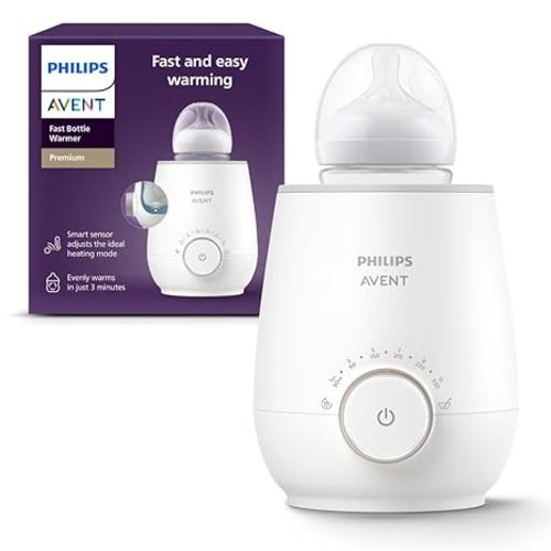 Philips Avent Premium Fast Bottle Warmer, with Smart Temperature Control, Water Bath Technology, Automatic Shut-Off, Model SCF358 - Bottle Warmer Only