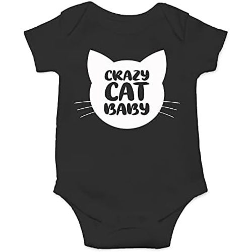 Crazy Cat Baby Bodysuit - Funny Infant Outfit Boy Girl Adorable Unisex Romper Clothing