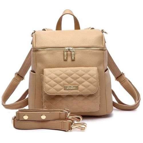 Luli Bebe Petit Monaco Diaper Bag Backpack, Made from Luxury Materials with Stylish Exterior, Spacious Interior for all Baby Products - Latte