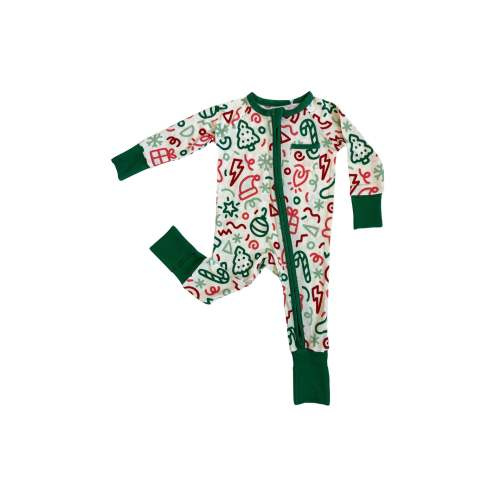 Doodle Christmas Zip Romper