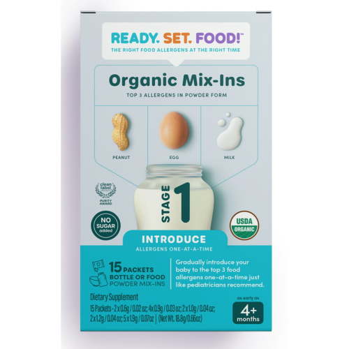 Ready, Set, Food! Organic Early Allergen Introduction Mix-Ins, Babies 4+ Mo, Stage 1, Unflavored
