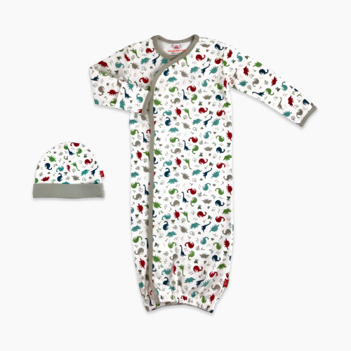 Magnetic Me Organic Cotton Gown & Hat Set - Dino Expedition, Newborn-3 Months