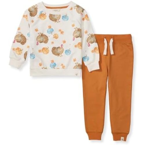 Burt's Bees Baby Baby Boys' Shirt and Pant Set, Top & Bottom Outfit Bundle