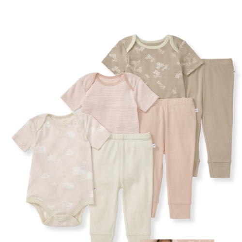 Whimsical Floral Organic Short Sleeve Bodysuit & Pant Set 3 Pack – Burt's Bees Baby