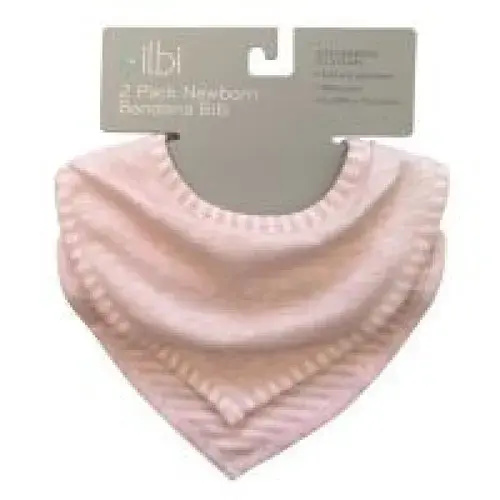 Bilbi Newborn Bandana Bib - Melange Pink - 2 Pack | Baby Bunting AU