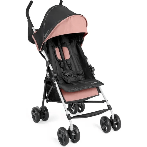 Ingenuity 3D Mini Convenience Stroller – Lightweight Stroller, Compact Fold, Multi-Position Recline, Canopy with Pop Out Sun Visor and More – Umbrella Stroller for Travel, Dusty Rose Pink