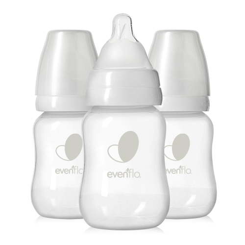 Evenflo Feeding Balance + Standard Neck BPA-Free Plastic Baby Bottles, 4oz, Clear, 3ct
