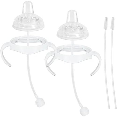 Sippy Cup Soft Spout Conversion Kit for Philips Avent Natural Baby Bottle, Bottle Handles and Weighted Straw (2 Pack)