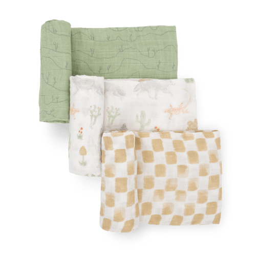 Cotton Muslin Swaddle Blanket 3 Pack - Desert Night