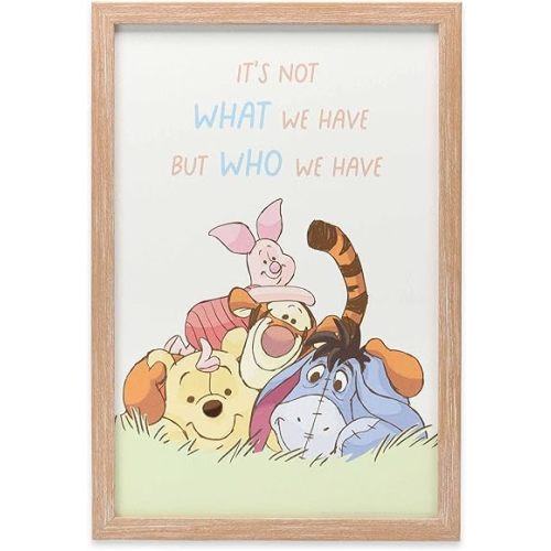 Disney Winnie the Pooh It's Who We Have Framed Wood Wall Decor - Cute Winnie the Pooh Wall Art for Home Decorating