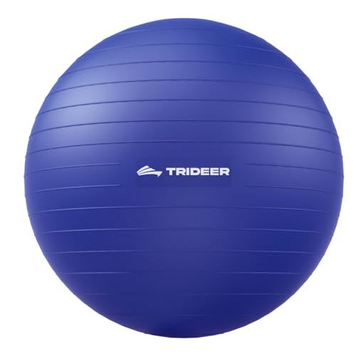 Trideer Extra Thick Yoga Ball Exercise Ball, 5 Sizes Gym Ball, Heavy Duty Ball Chair for Balance, Stability, Pregnancy, Quick Pump Included