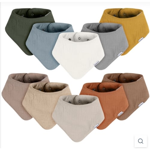 10-Pack Baby Neutral Multi Browns Muslin Bandana Bibs – Gerber Childrenswear