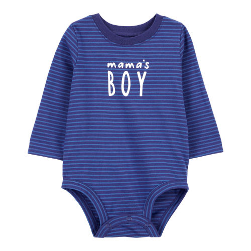 Baby 'Mama's Boy' Striped Collectible Bodysuit
