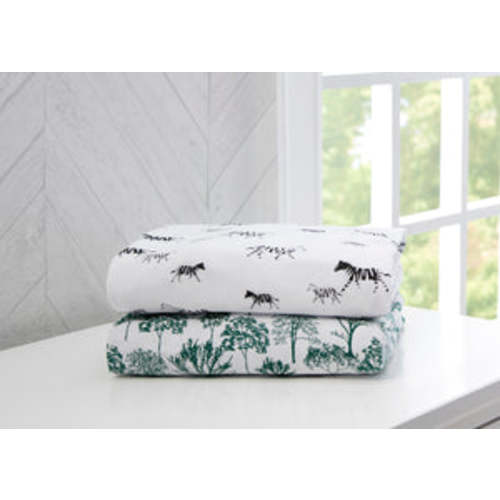Delta Children Modern Safari Fitted Crib Sheets - 2 Pack