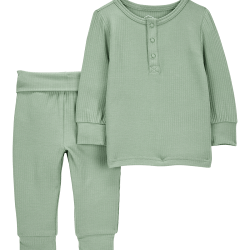 Olive Baby 2-Piece PurelySoft Outfit Set - Green | Carter’s Oshkosh Canada