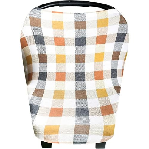 Baby Car Seat Cover Canopy and Nursing Cover Multi-Use Stretchy 5 in 1 Gift Harvest by Copper Pearl