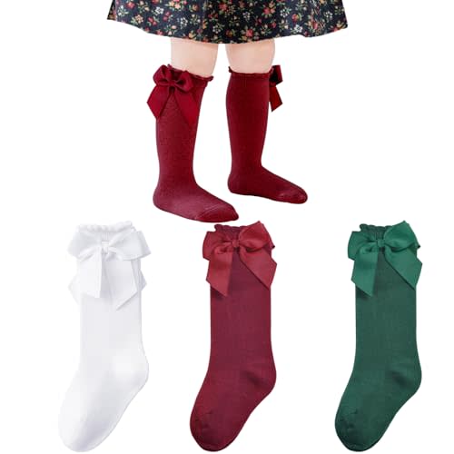 Mini angel Baby Knee High Socks Toddler Long Socks Girls Bow Ruffled Knee Socks Cotton Tube Stockings Infant Dress Socks