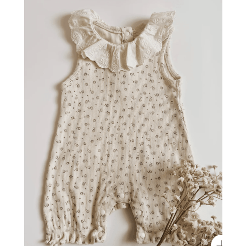 Mila Floral Lace Romper – Three Peas