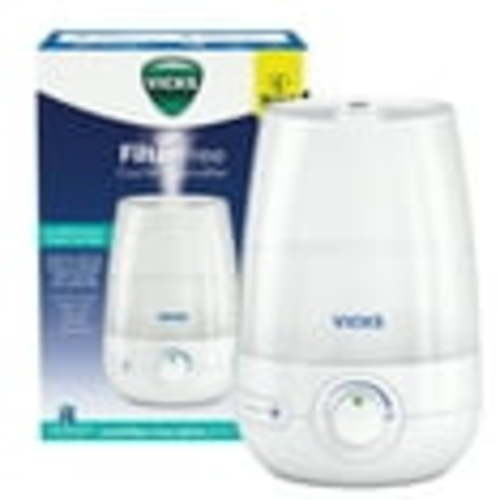 Vicks Vapo Ultrasonic Humidifier, Filter-Free, Variable Mist Control, White, VUL545